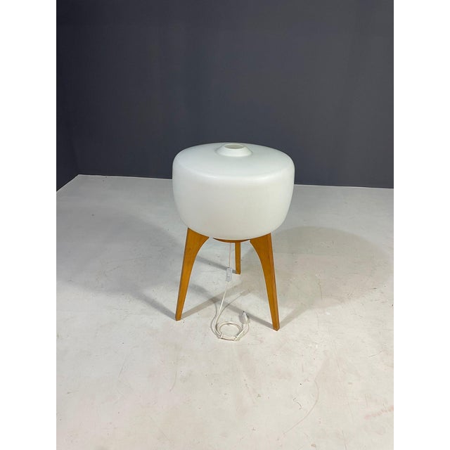 1960s Large Floor Lamp in Wood & Frosted Glass by Uluv, Czechoslovakia, 1960s For Sale - Image 5 of 14
