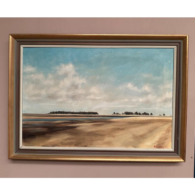 Original 20th‑Century British Oil on Canvas – “Wells Next the Sea” by Robin Franklin – Signed – Framed in Gilt – 103.5 ×...