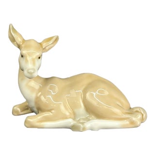 Vintage MCM Lladro 5314 Mini Deer Porcelain Figurine For Sale