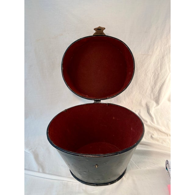 Vintage, English Leather Hat Box For Sale - Image 10 of 11