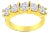14K Yellow Gold Plated .925 Sterling Silver 2.0 Cttw Shared Prong Set Diamond 5 Stone Wedding Band Ring (J-K Color, I1-I2 Clarity) - Size 7 For Sale