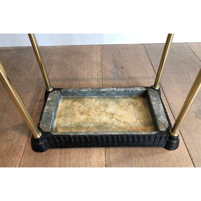 Rectangular Umbrella Stand in Brass and Cast Iron. French Work. Circa 1900 For Sale - Image 9 of 12