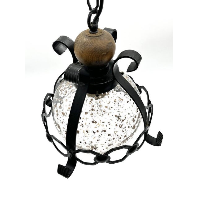 Mid-Century Murano Cage Lamps in Bullicante Glass with 24k Gold Dust and Wrought Iron from Seguso, 1960s, Set of 2 For Sale - Image 10 of 18