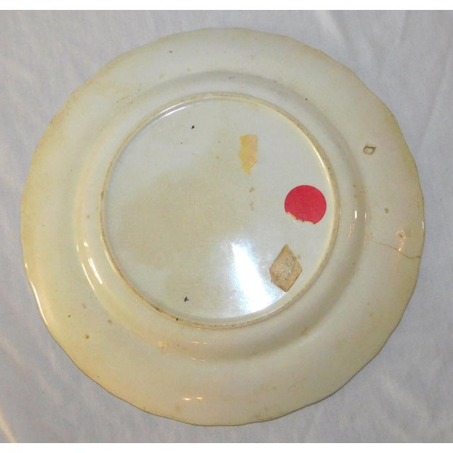 American Antique Early 19th Century Spongeware Plate For Sale - Image 3 of 5