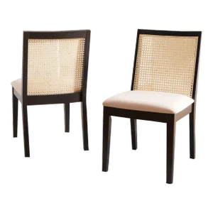 Levy Dining Chair - Black/Beige, Set of 2