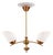 Mid-Century Swedish Brass and Copper Chandelier with Opaline Glass, 1950s For Sale