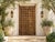 The carving is what stops you. A finely carved grid of raised square panels covers the front of each door, its oxidized...