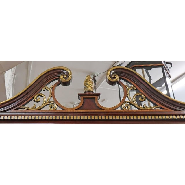 Pair of Karges Mahogany Chinese Chippendale Beveled Crystal Glass Cabinets For Sale - Image 13 of 17