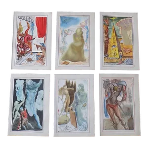 Vintage Mid 20th Century Salvador Dali Surrealist Lithographs - Set of 6