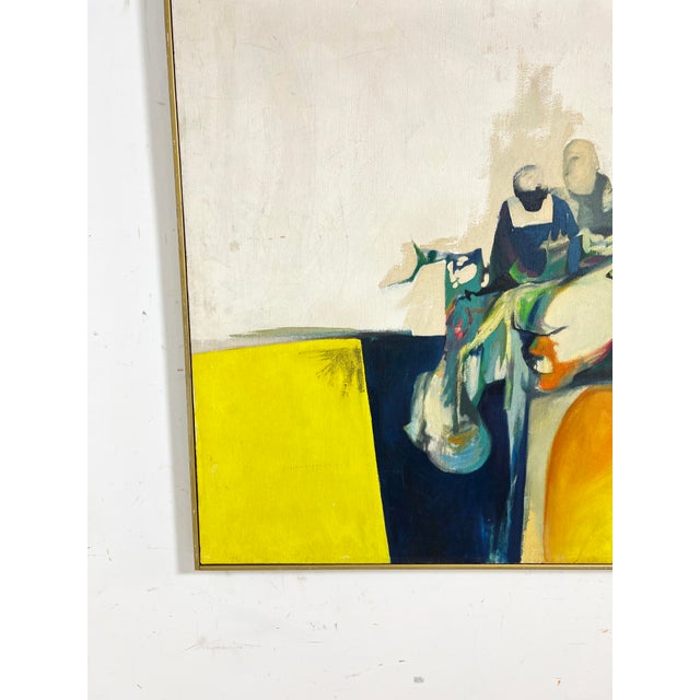 1970s C. 1970s Modernist Abstract Figurative Painting Signed With Initials For Sale - Image 5 of 8