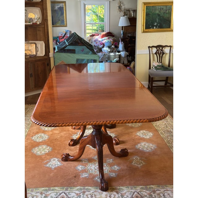 Antique English Mahogany Dining Table & 14 Chairs, Expands to Seat 14 For Sale - Image 16 of 18