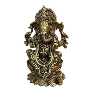 Vintage Indian Brass Statue of Ganesh
