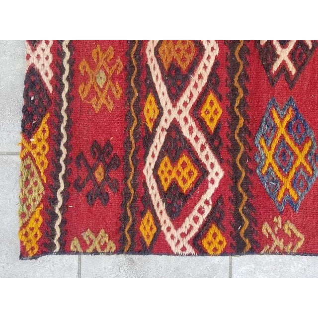 1960s DEcorative Vintage Kurdish Kilim Rug For Sale - Image 6 of 11