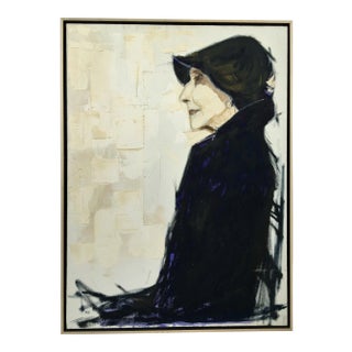 Early 20th Century Signed Acrylic Portrait by R. Barbee For Sale