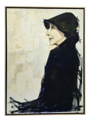 Early 20th Century Signed Acrylic Portrait by R. Barbee