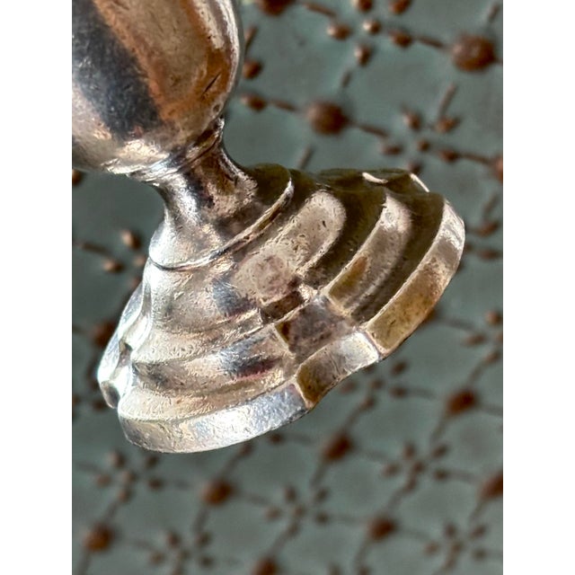 1930s Antique Silverplate Trumpet Bud Vase - Benjamin Franklin Hotel For Sale - Image 5 of 9