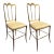 Mid 20th Century Pair of Chiavari Italian Brass Chairs For Sale