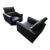 Calia Italia Swivel Leather Lounge Chairs - A Pair For Sale