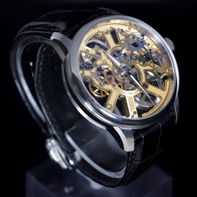 Maurice Lacroix Masterpiece Mp7228 Gold-Tone Skeleton Dial Watch For Sale - Image 4 of 15
