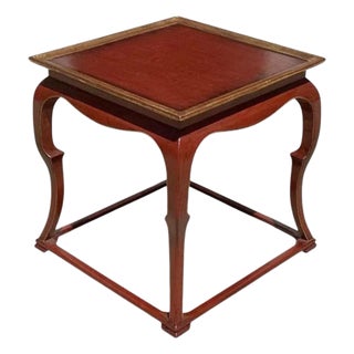 18th C Style Burton-Ching Red Ming Chinoiserie Side End Table - 1 of 2 For Sale