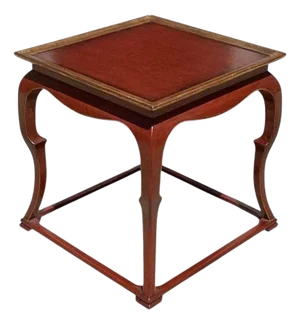 18th C Style Burton-Ching Red Ming Chinoiserie Side End Table - 1 of 2
