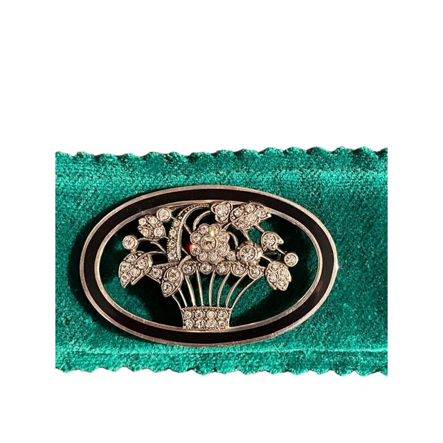 Teal Vintage Silver Brooch, 1960s For Sale - Image 8 of 9