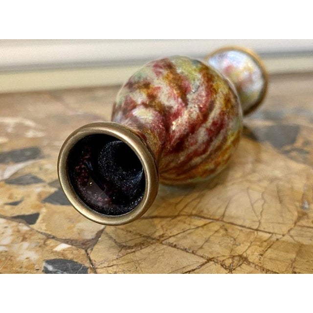 Enameled Copper Vase by Jules Sarlandie, Limoges For Sale - Image 9 of 12