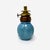 American Antique Eapg Light Blue Milk Glass Miniature Oil Lamp Brass Burner For Sale - Image 3 of 7