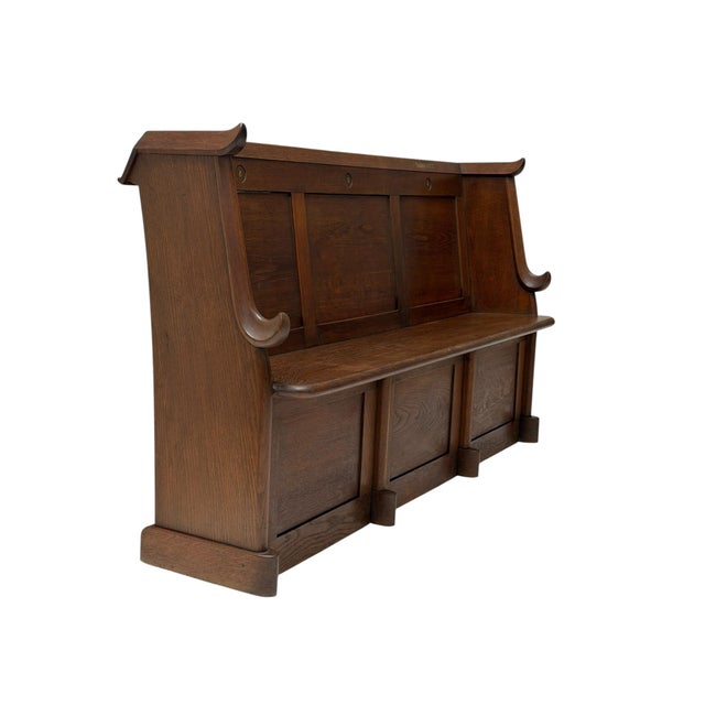 Art Deco Three-Seat Bench in Oak by Willem Penaat, 1920s For Sale - Image 17 of 17