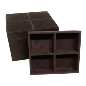 Decorative Jewelry Box in Brown Hide