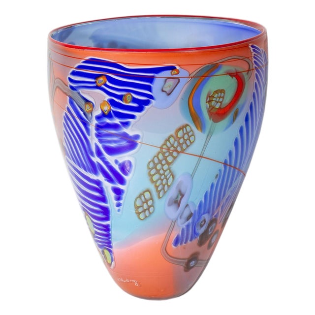 Colorfield Art Glass Vase Wes Hunting For Sale