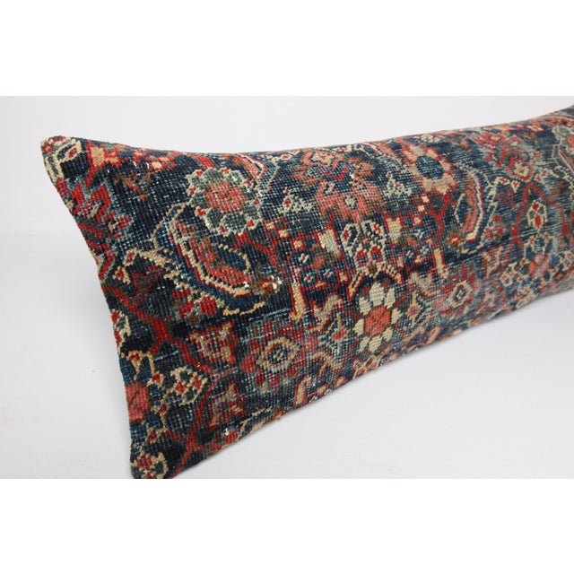 Authentic Persian Rug Cushion Cover – Hand Knotted Wool on Cotton Pillow Case -14'' X 42'' For Sale - Image 10 of 10