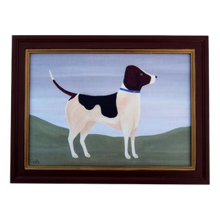 Matt Rix, Naive Style Foxhound, Print, Framed For Sale