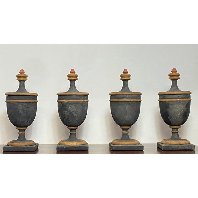 Early 20th Century Continental European Terra Cotta Urn Shape Apothecary Spice Jars- Set of 4 For Sale - Image 10 of 10