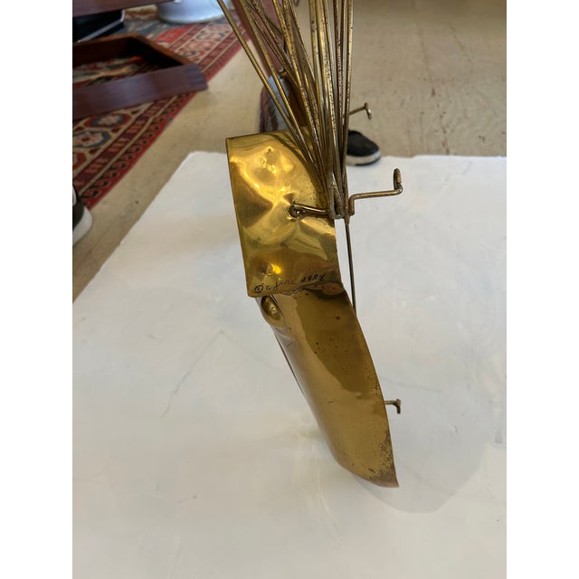 Metal Signed Curtis Jere Midcentury Modern Brass Horse Head Wall Sculpture For Sale - Image 7 of 10