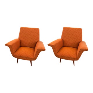 Italian Mid-Century Armchairs / Club Chairs - a Pair For Sale