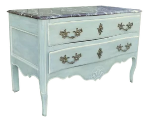 Louis XV Period Provincial Commode in Celadon Blue Painted Finish