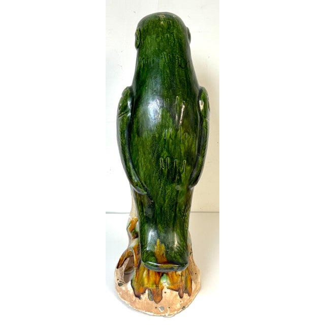 Monumental Chinese Export Porcelain Green Sancai Glazed Parrot, Late 19th C For Sale - Image 15 of 18