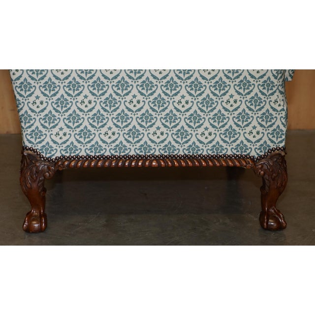 Claw & Ball Feet Armchair with Ticking Fabric For Sale - Image 15 of 18