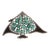 Vintage Style Emerald & Diamond Manta Ray Brooch Pendant in Solid Sterling Silver For Sale