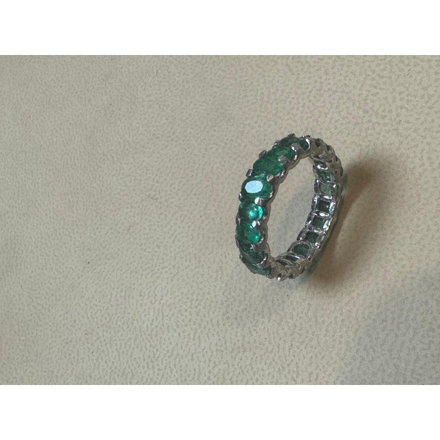 20 Pointer Each approximately 4 Carat Emerald Anniversary Eternity Band / Ring in Platinum Full prong set Emerald eternity...
