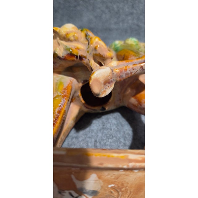Trio of Chinese Tang Dynasty Style Sancai Glazed War Horses For Sale - Image 12 of 18