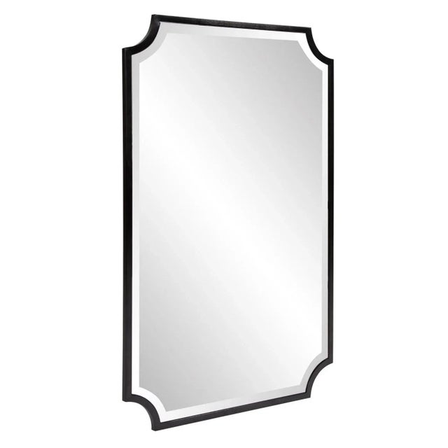 Black Kenneth Ludwig Chicago Hastings Brushed Black Shield Frame Mirror For Sale - Image 8 of 8