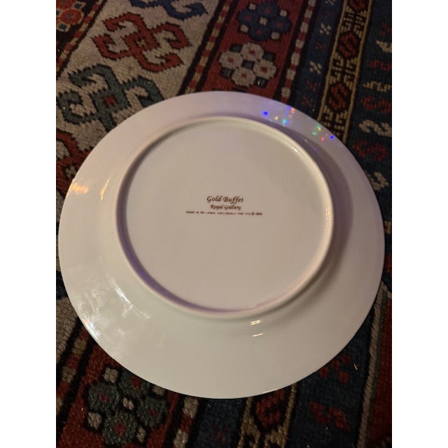 1990s "Gold Buffet" by Royal Gallery Dinner Plates Set of 6 For Sale - Image 4 of 5