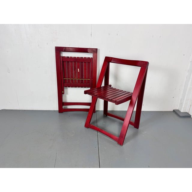 Mid-Century Italian Red Foldable Chairs by Aldo Jacober for Bazzani, 1960s, Set of 2 For Sale - Image 9 of 12