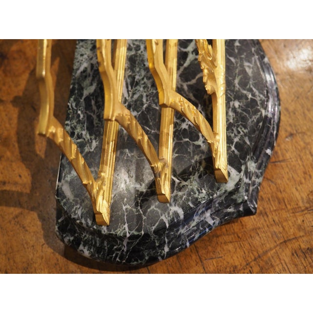 A Small French Louis XV Style Carved Marble and Gilt Bronze Letter Carrier, 20th C. For Sale - Image 13 of 18