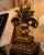 Late 20th Century Pair of Gilded Fleur-De-Lis Table Lamps With Black & Gold Drum Shades For Sale In Los Angeles - Image 6 of 6