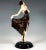 Rare and delicate goldscheider art deco ceramic figure around 1930: depiction of an elegant, pretty dancer with dark,...