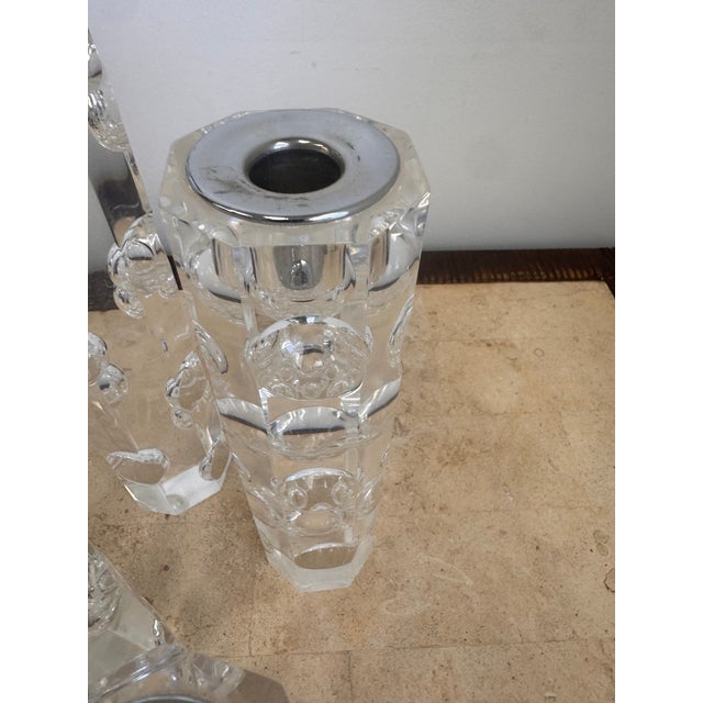 Mid-Century Modern Vintage Lucite Bubble Candleholders, Set of 5, Graduated Heights For Sale - Image 3 of 3