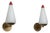 Large Italian Wall Sconces in Brass, Red Metal and Opaline Glass, 1950s, Set of 2 For Sale